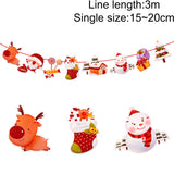 2M Hang Garland Christmas Decoration For Home 2023 Christmas Ornaments Santa Snowman Noel Flags Christmas Garland New Year 2024