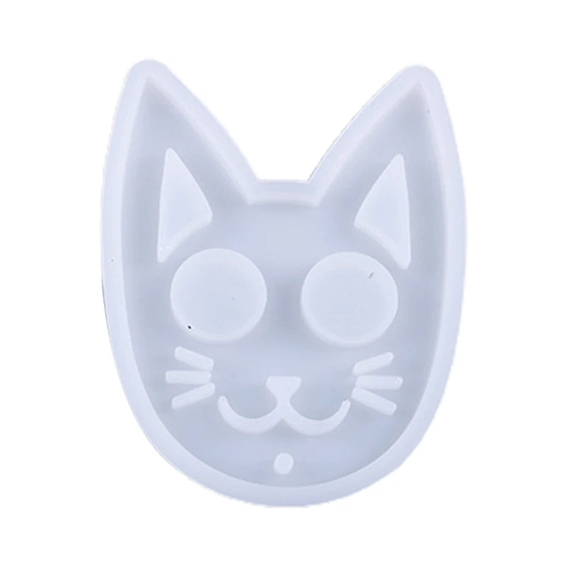 Super Glossy Self-defense Cat Keychain Crystal Epoxy Resin Mold Pendant Silicone Mould DIY Crafts Jewelry Necklace Making Tool