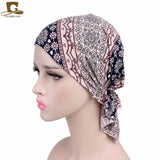 Women soft wrinkle head Scarf Chemo Hat Turban Pre-Tied Headwear Bandana headscarf Tichel for Head Cover Hair Loss Scarf Wrap