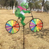 Hot Selling Cute 3D Animal on Bike Windmill Wind Spinner Whirligig Garden Lawn Yard Decor AUG25