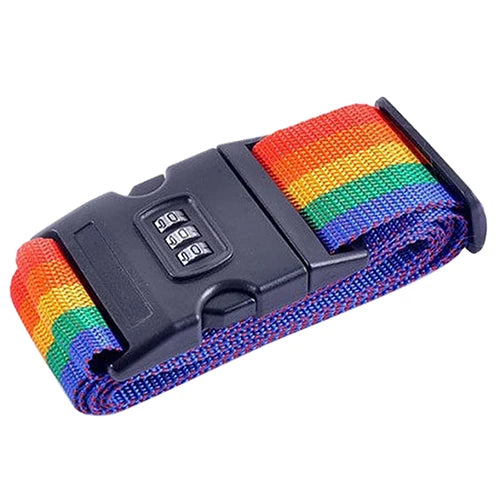 New Luggage Suitcase Secure Belt Strap Coded Lock Safe Nylon Packing Belt Password rainbow Anti-theft Travel Luggage Strap