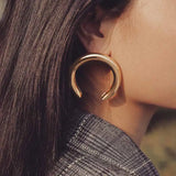 2019 New Fashion Big Moon Earrings Studs Earrings Exaggerated Geometric Earrings for Women Round Punk Statement Jewelry Brincos