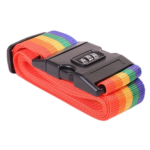 New Luggage Suitcase Secure Belt Strap Coded Lock Safe Nylon Packing Belt Password rainbow Anti-theft Travel Luggage Strap