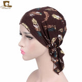 Women soft wrinkle head Scarf Chemo Hat Turban Pre-Tied Headwear Bandana headscarf Tichel for Head Cover Hair Loss Scarf Wrap