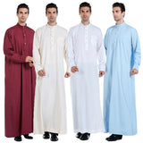 Mens Robe Long Sleeve Saudi Abaya Arabic Thobe Jubba Thoub Dubai Daffah Kaftan Middle East Islam Thawb Jubba Muslim Dress Caftan