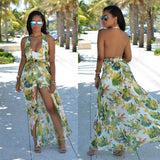 Women's Sleeveless Floral Print Maxi Dress, Bohemia National Wind Style, Sexy Summer Dress, Beach Holiday Dresses, Dropshipping