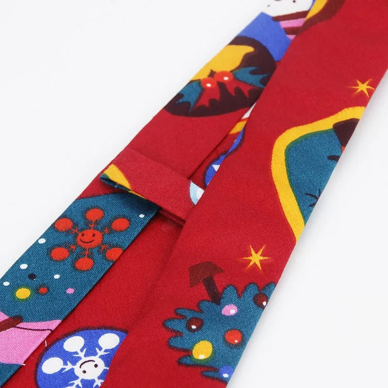 2020 Brand New Christmas 6cm Tie Red Blue Green Printed Necktie Santa Claus Snowflake Christmas Tree Neck Tie For Festival Gifts