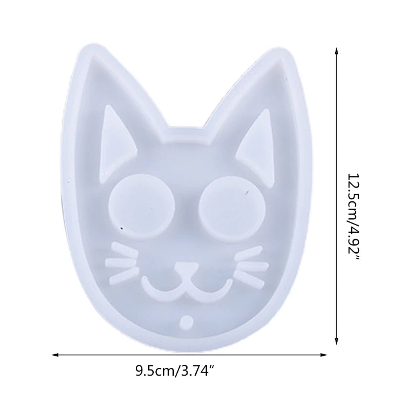 Super Glossy Self-defense Cat Keychain Crystal Epoxy Resin Mold Pendant Silicone Mould DIY Crafts Jewelry Necklace Making Tool