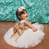 6M-10Y Toddler Baby Kid Girls Dress Princess Lace Bow Sequins Wedding  Party Dresses Christening  1st Birthday Dress