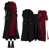 Autumn and winter women's 2024 new full set of high-end jacket with knitted skirt and mature style suspender skirt three-piece set