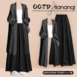 Autumn women's clothing set 2024 new Korean style casual cardigan with suspenders and skirt pants three-piece set
