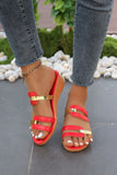 Women's wedge heel slippers 2024 summer European and American large size new color matching fish mouth beach sandals women spot wholesale