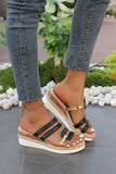 Women's wedge heel slippers 2024 summer European and American large size new color matching fish mouth beach sandals women spot wholesale
