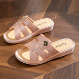 Women's high-heeled slippers for summer wear, thick-soled, fashionable, non-slip home shoes, soft-soled social wedge sandals
