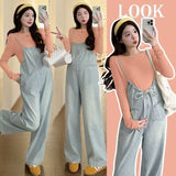 Maternity wear autumn new maternity fashion denim overalls + bottoming top sweet trendy mom pregnant women suit female