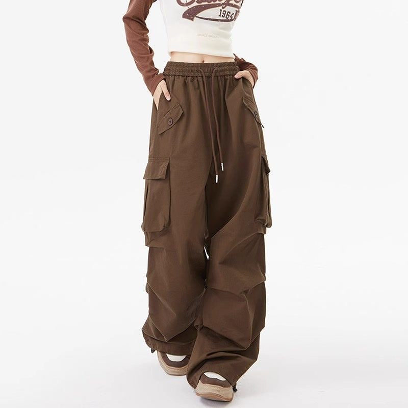 Fashion suit #Hooded fake two-piece short sweatshirt with pleated layered all-match American retro overalls