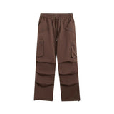 Fashion suit #Loose and versatile printed drawstring short sleeves with pleated layers and versatile American retro workwear