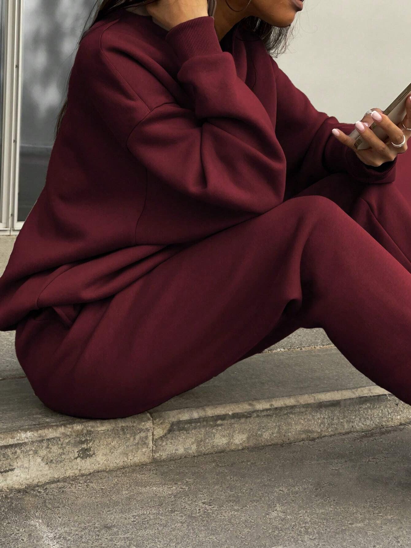 2025 autumn new arrival simple and comfortable stand collar zipper design long sleeve sweatshirt skinny pants suit two piece suit for women