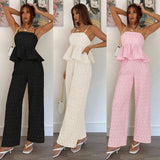 The European and American Style Spring and Summer New Casual Strapless High-Waisted