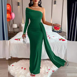 Foreign trade hot-selling cross-border European and American women's clothing temu aliexpress ebay amazon 2024 off-shoulder dress evening dress