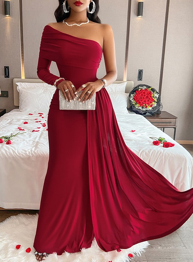 Foreign trade hot-selling cross-border European and American women's clothing temu aliexpress ebay amazon 2024 off-shoulder dress evening dress