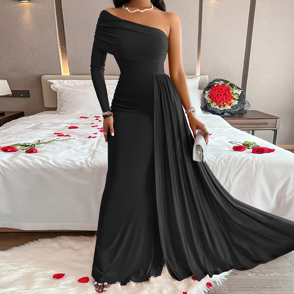 Foreign trade hot-selling cross-border European and American women's clothing temu aliexpress ebay amazon 2024 off-shoulder dress evening dress