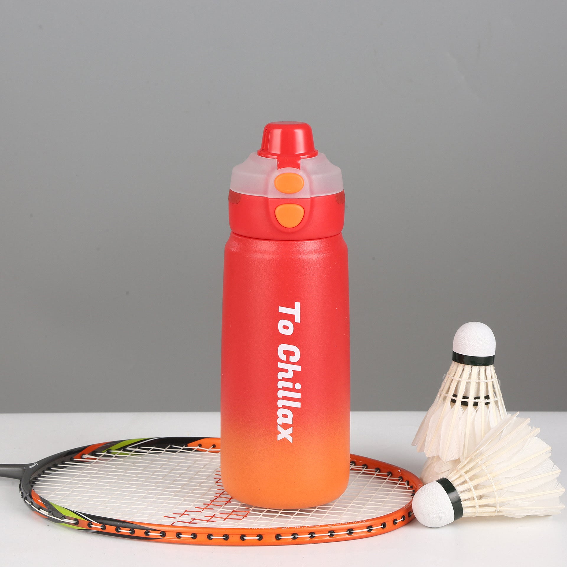 High-value male and female students outdoor sports portable gorgeous tea cup summer kettle bounce straw double drink thermos cup