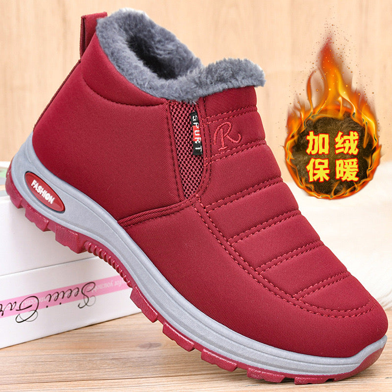 New cotton shoes couple men and women old Beijing plus velvet warm short boots casual cotton boots cross-border snow boots women