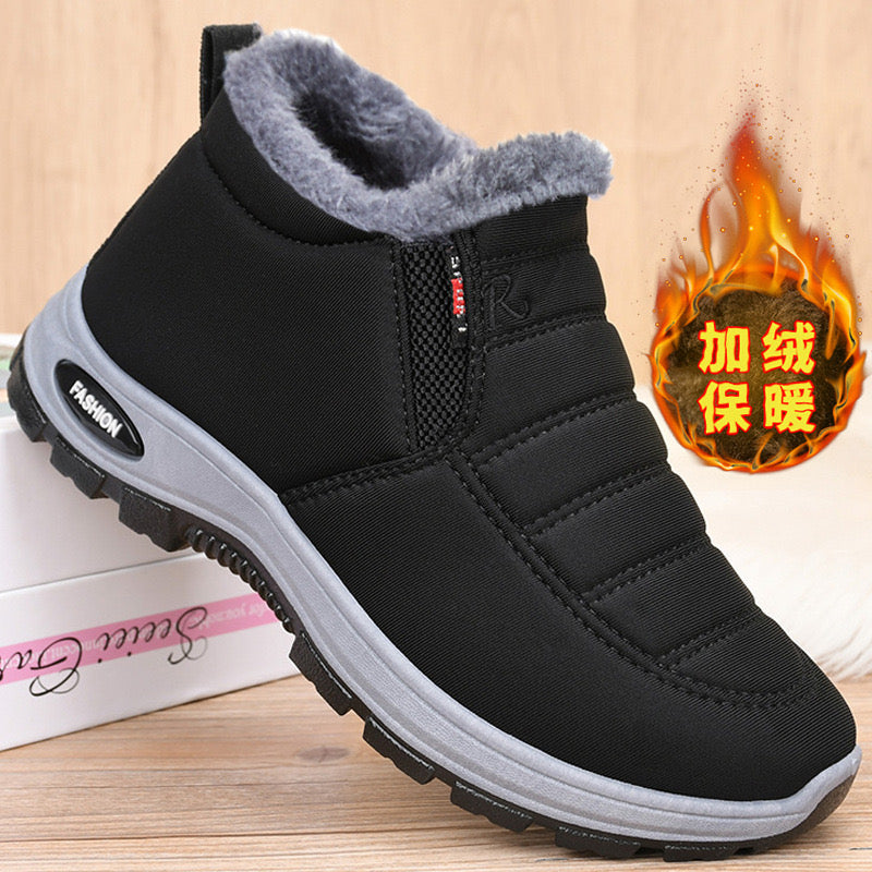 New cotton shoes couple men and women old Beijing plus velvet warm short boots casual cotton boots cross-border snow boots women