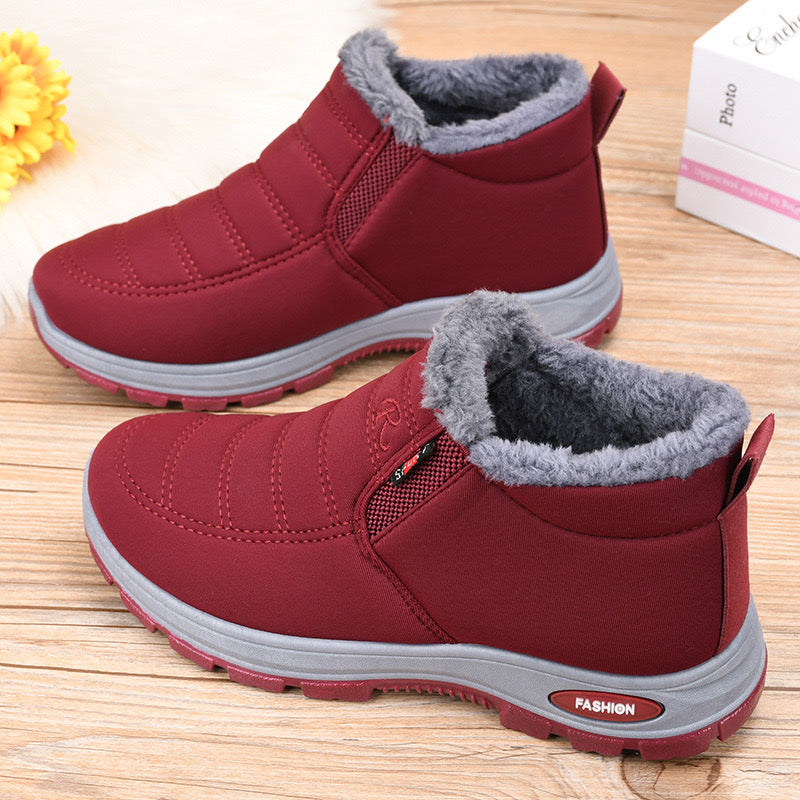 New cotton shoes couple men and women old Beijing plus velvet warm short boots casual cotton boots cross-border snow boots women