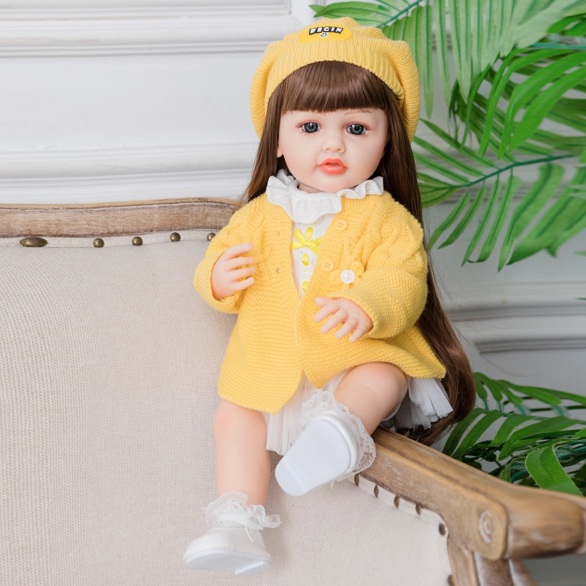 Hot selling foreign trade reborn doll factory full vinyl simulation baby doll girl toy DIY dress-up model