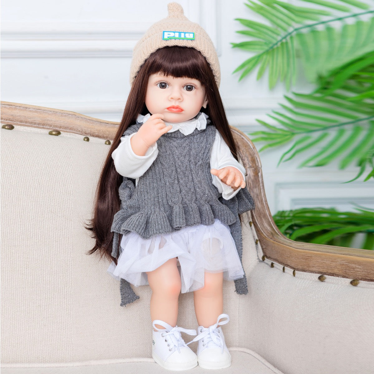 Hot selling foreign trade reborn doll factory full vinyl simulation baby doll girl toy DIY dress-up model