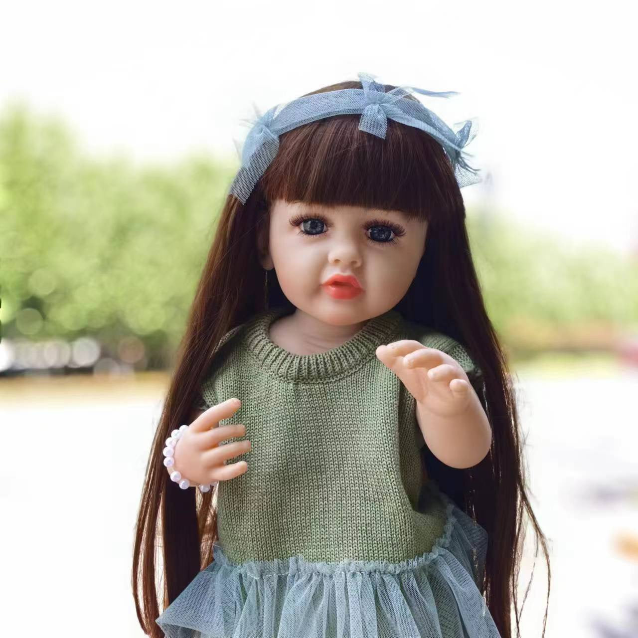 Hot selling foreign trade reborn doll factory full vinyl simulation baby doll girl toy DIY dress-up model