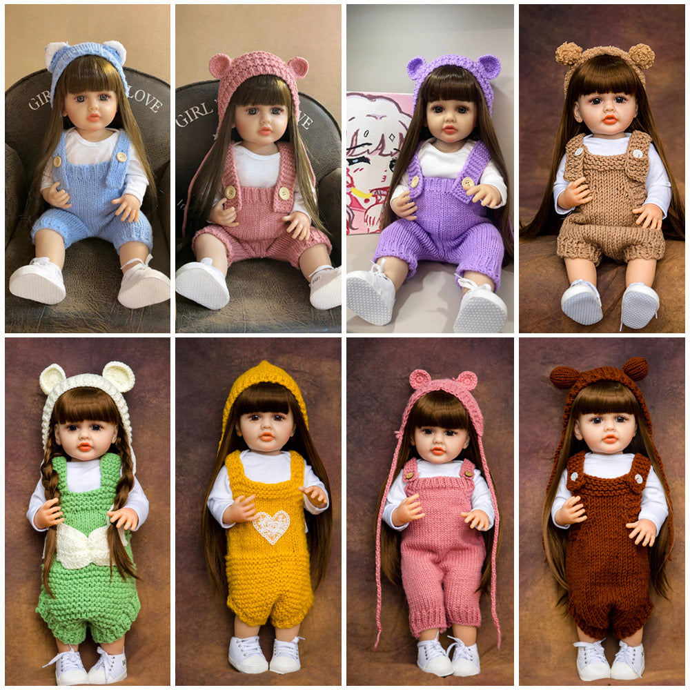 Hot selling foreign trade reborn doll factory full vinyl simulation baby doll girl toy DIY dress-up model