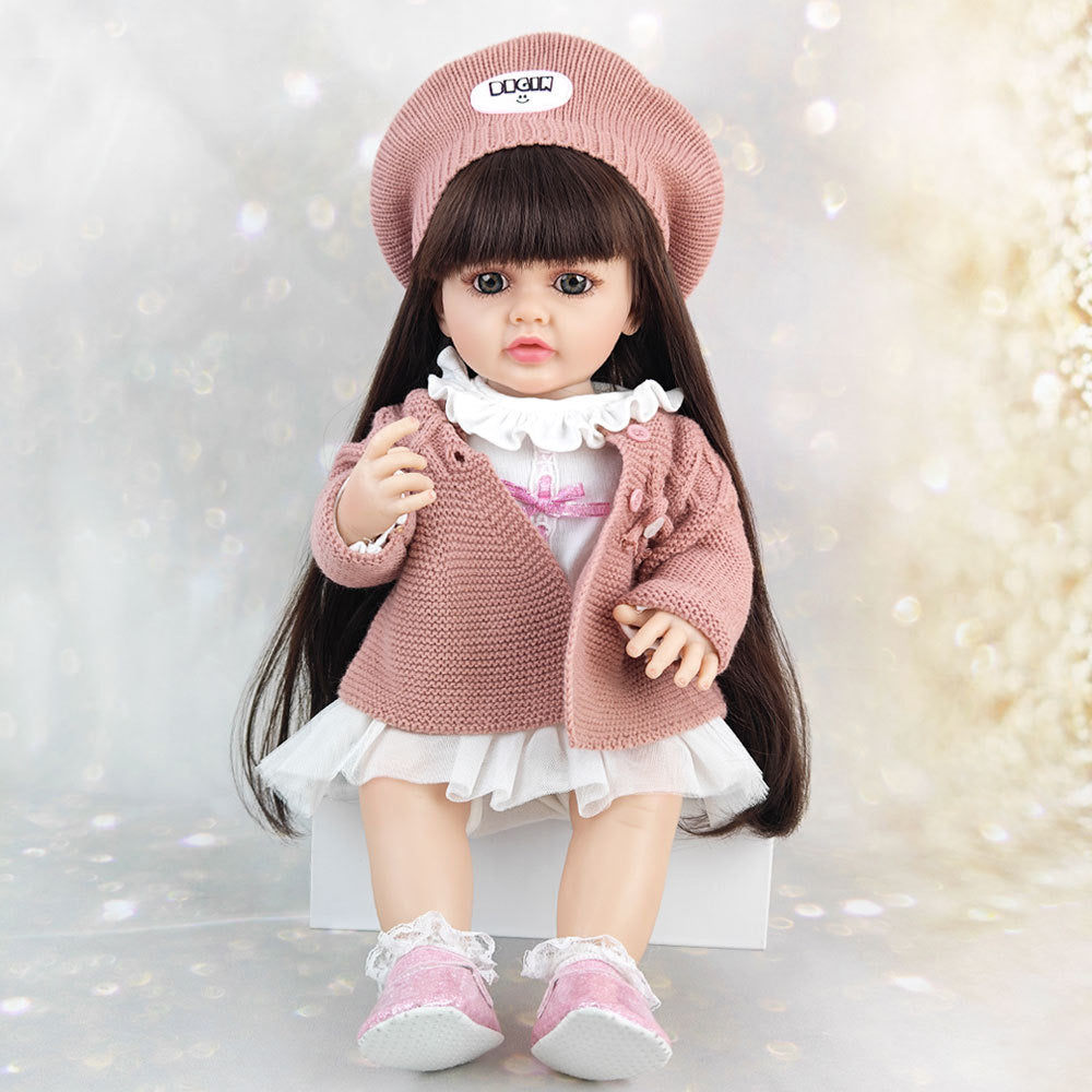 Hot selling foreign trade reborn doll factory full vinyl simulation baby doll girl toy DIY dress-up model