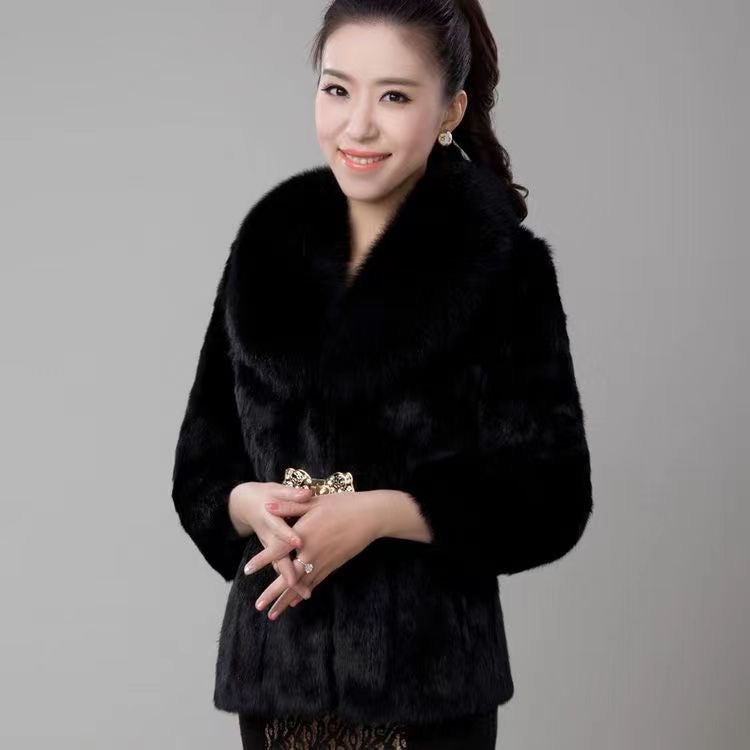 Autumn and winter new fur coat for women short Korean style imitation fox fur collar mink coat mink velvet women's clothing all-match