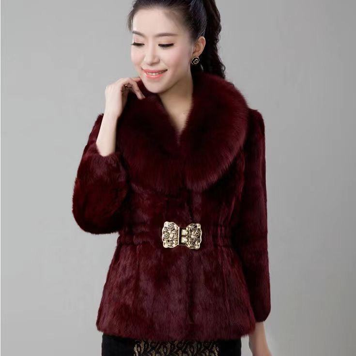 Autumn and winter new fur coat for women short Korean style imitation fox fur collar mink coat mink velvet women's clothing all-match