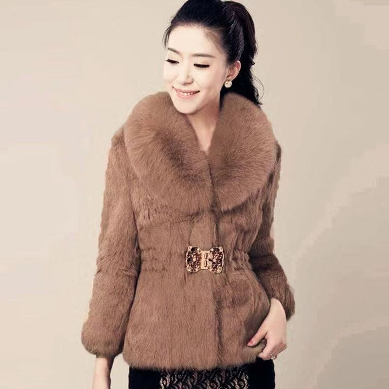 Autumn and winter new fur coat for women short Korean style imitation fox fur collar mink coat mink velvet women's clothing all-match