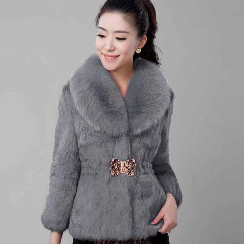 Autumn and winter new fur coat for women short Korean style imitation fox fur collar mink coat mink velvet women's clothing all-match