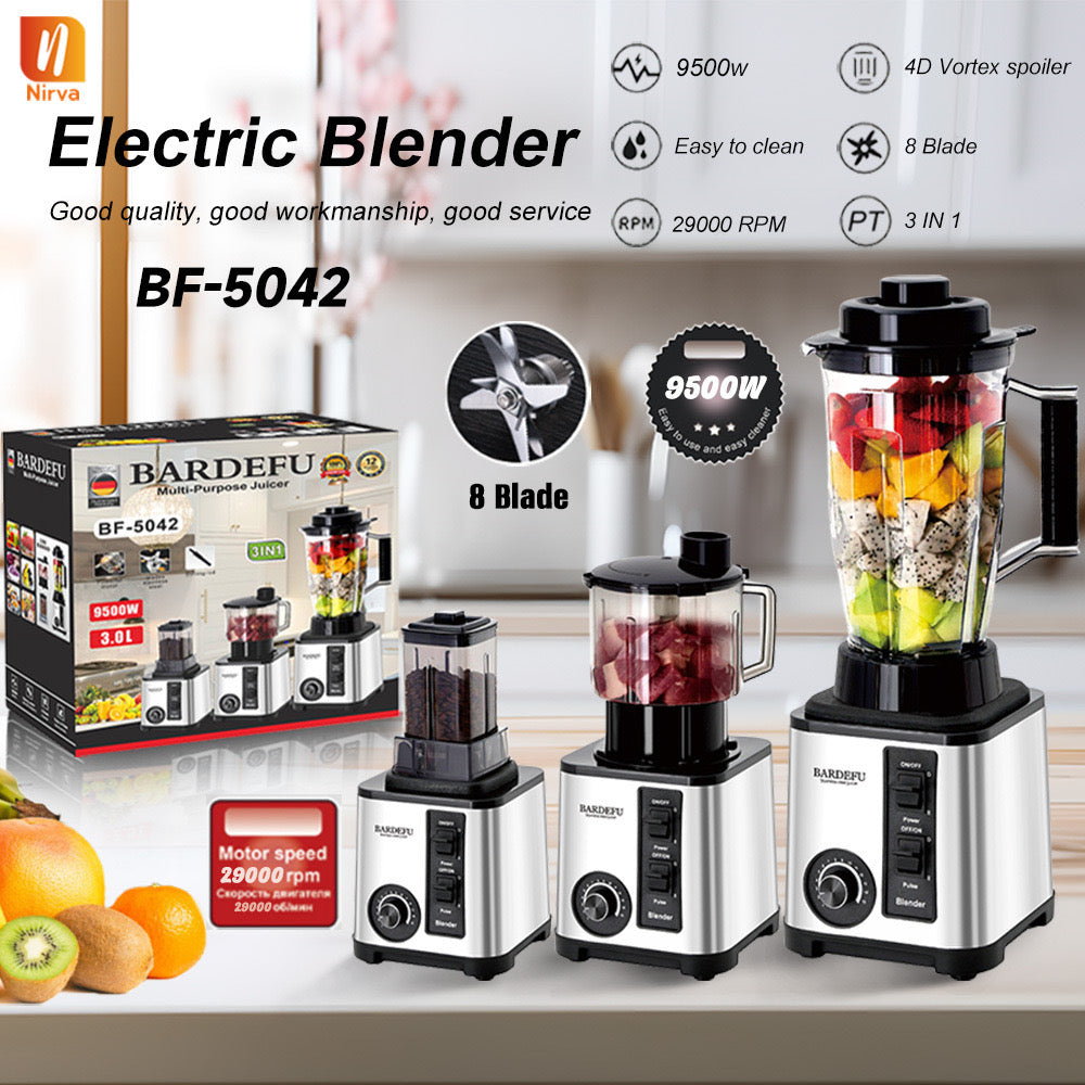 Nirva cross-border 3L6in1blender stainless steel high-power wall-breaking blender meat grinder ice crusher juicer