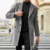 2024 New Woolen Men's Coat  Autumn and Winter Thickened Single Breasted Nylon Casual Fashion Windbreaker Man Clothing