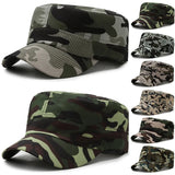 Camouflage Men's Baseball Cap Fishing Hat Cotton Flat Cap Adjustable Outdoor Breathable Visor Sun Protective Hat Summer Sun Hat