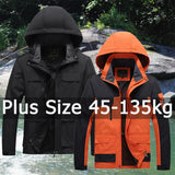 Rain Jacket Men Waterproof Plus Size Windbreaker Outdoor Hooded Coat Sports Field Climbing 5XL 6XL 7XL 8XL Big Size Men Clothing