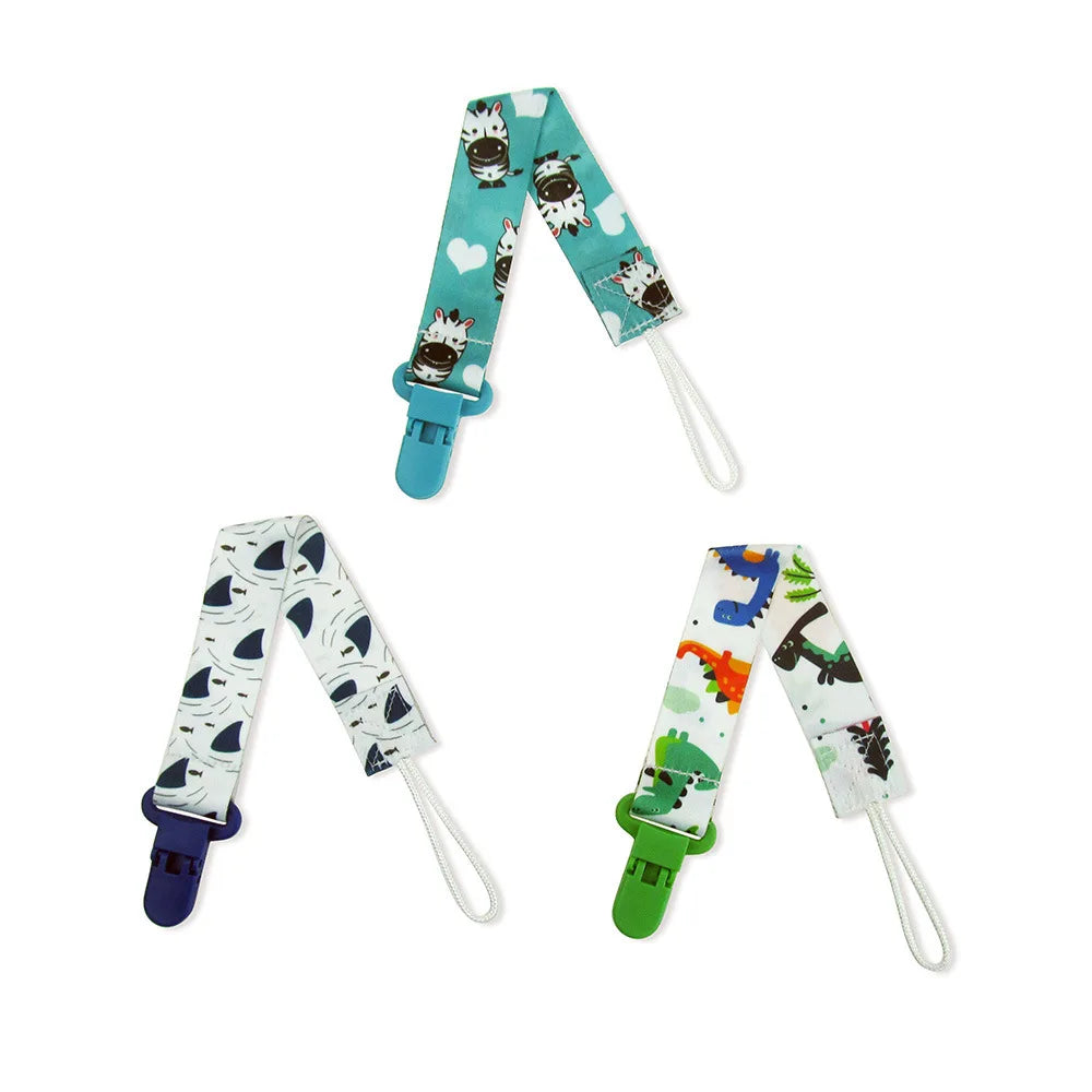 3pcs/set Baby Pacifier Chain Clip Baby Pacifier Chain Cartoon Printed Children Pacifier Clip Pacifier Holder Toys Anti-falling