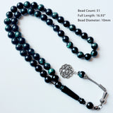 Muslim Rosary Necklace Prayer Beads Accessories Resin Stones 10mm 51 Round Beads with Tassel Misbaha Tasbih Beads for Islamic