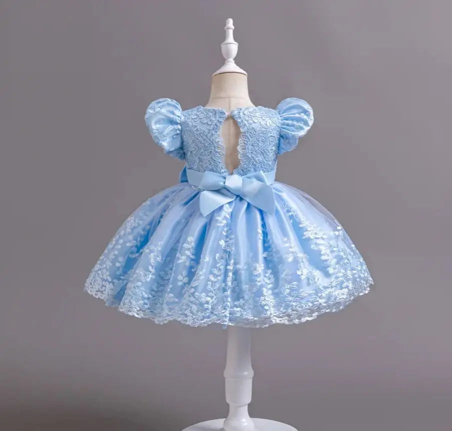 New Embroidery Dress for Girls Children's Clothing Girls' Party Dresses Pink Princess Clothes