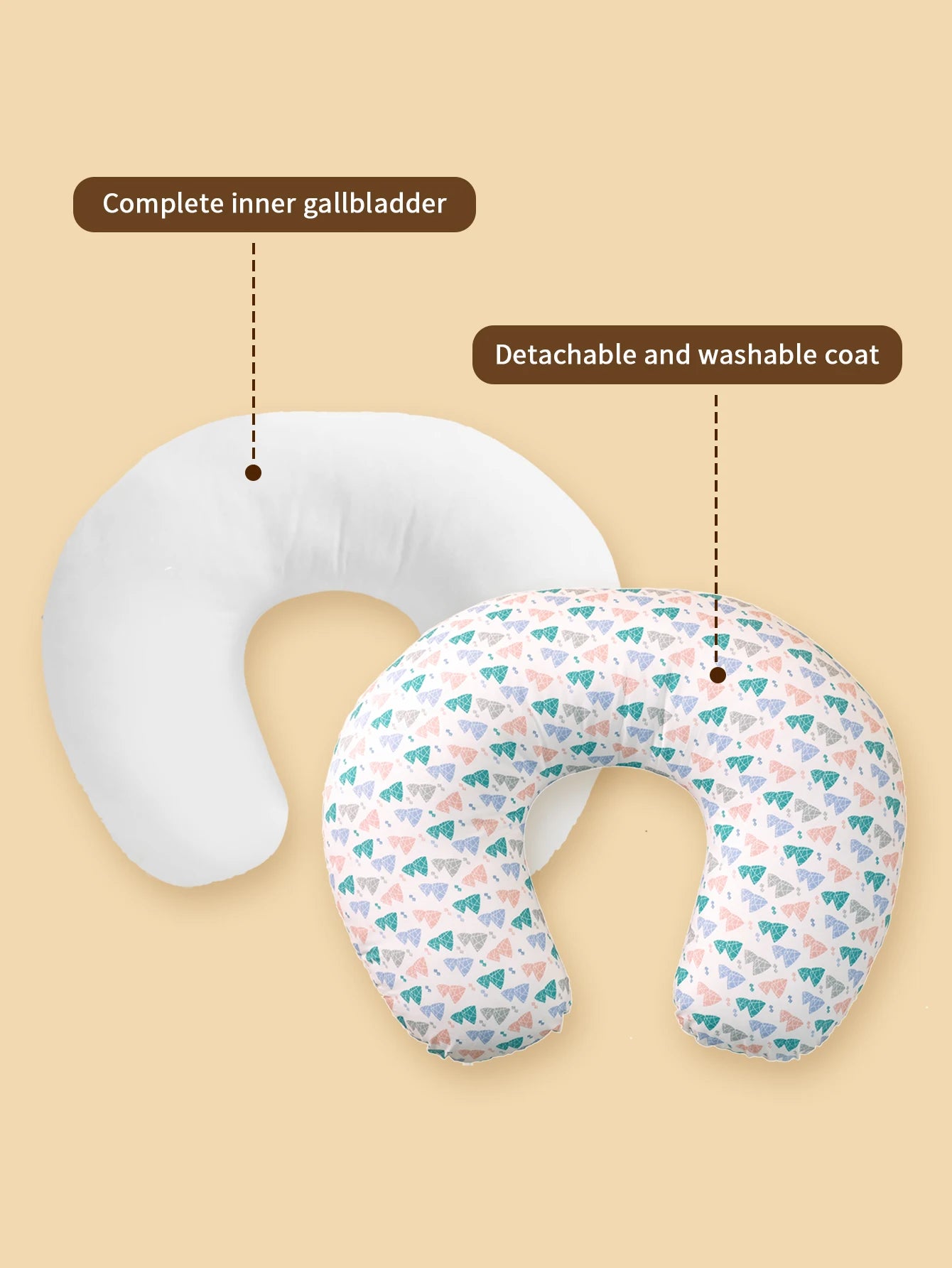 Detachable Breastfeeding Pillow for Newborns and Mothers, Multifunctional Sloping Pillow for Lumbar Support