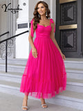 Sexy backless mesh maxi slip summer dress women 2026 elegant long prom evening dresses luxury Gauze birthday party dress vestido