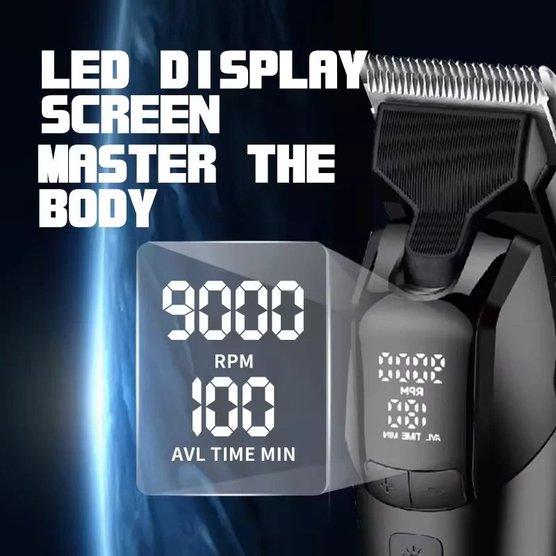 Kemei KM-1858 Professional Commercial Electric Hair Clippers Barber DLC Blade Cutting Machine Rechargeable Men's Hair Trimmer