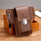 Phone Belt Bag PU Leather Pack Multifunctional Retro Men Bag Cell Phone Loop Holster Phone Pouch Wallet Fashion Phone Bag